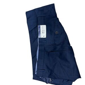 Tommy Hilfiger Navy Blue Plaid Trousers